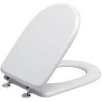 TRADE SHOP - Copriwater Bagno Universale Legno Mdf Bianco Copri Wc Sanitari Forma A U - 3,5