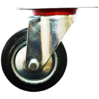 TRADE SHOP - Ruota In Gomma Con Piastra Girevole Avo Flangia In Acciaio Ruote Per Carrelli - -200 mm -