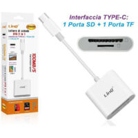 TRADE SHOP - Lettore Di Schede Memory Card Otg 2in1 Interfaccia Type-c Con Porte Sd/tf Ith499 -