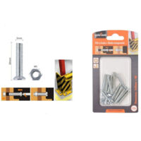 TRADE SHOP - Set 12 Pezzi Viti Vite Testa A Croce Piatta 5x30 Mm Con Dado Esagonale M5 90940 -