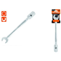TRADE SHOP - Chiave Combinata 18mm Fissa E A Bussola Poligonale Con Snodo Cromo Vanadio 97566 -