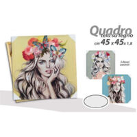 TRADE SHOP - Quadro Quadretto Decorativo 45x45x1,8 Cm Tela Su Legno Deluxe Decori Ass 831751 -