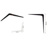 TRADE SHOP - Set 2 Pz Reggimensola Supporto Staffa Triangolo Mensola Metallo 35 Cm Nero 91274 -