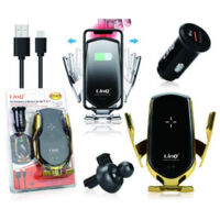 TRADE SHOP - Kit Caricabatteria Wireless 3 In 1 Per Auto Universale Adattatore Cavi Jjt-877 -