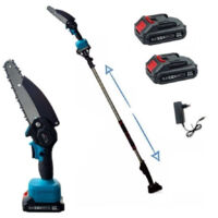TRADE SHOP - Elettrosega Batteria 24v Motosega Potatore Troncarami Con Asta Telescopica 240mm -