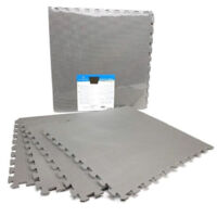 TRADE SHOP - Set 4 Pezzi Piastrella Eva Colore Grigio 60x60 Cm Tappeto Puzzle Multiuso 194702 -
