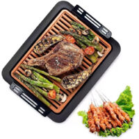 TRADE SHOP - Griglia Elettrica Antifumo 1000w Q-hb67 Grill Senza Fumi Piastra Antiaderente -