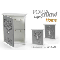 TRADE SHOP - Porta Chiavi Parete 20x6x24cm Legno Decoro Home Moderno Decori Assortiti 818585 -