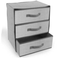 TRADE SHOP - Scatola Contenitore Cassettiera In Tnt A 3 Cassetti Salvaspazio Pieghevole 30x36 -