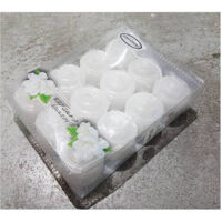 TRADE SHOP - Set 12 Pezzi Candele Profumate Gelsomino Bianche Decorazione Votive 23gr -