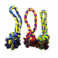 TRADE SHOP - Gioco Corda Intrecciata Nodo Palla Maniglia Tessuto Per Cane Masticare Morde Denti -
