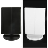 TRADE SHOP - Specchio Da Trucco Illuminato 22 Led Portatile 4 Specchi Make Up 1x 2x 3x 180° -