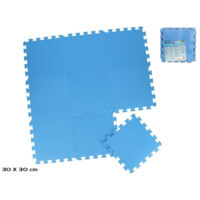 TRADE SHOP - Set 9 Pz Piastrella Blu 30x30x1 Cm Morbido Puzzle Eva Piscina Protezione 980180 -