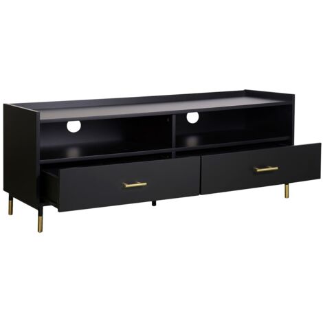 Mobile TV con 2 cassetti Tedy Black - Atmosphera