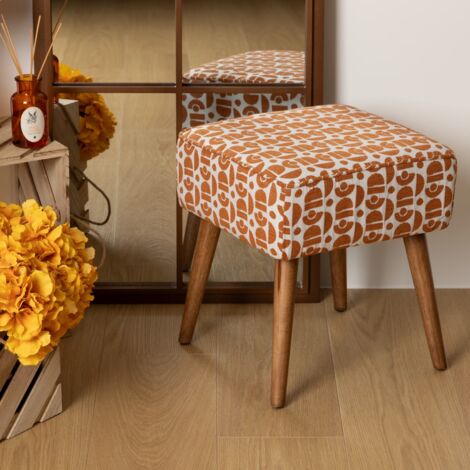 Stool Chiara Chenille Jacquard Amber Atmosphera
