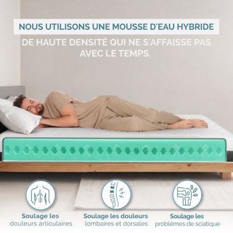 TANHK Matelas à mémoire haute densité 130x190, 20cm, Ferme, Hypoallergénique, Housse amovible,  Fabriquée en Italie