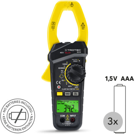 Trotec Pince ampèremétrique BE44 avec valeur efficace vraie True-RMS