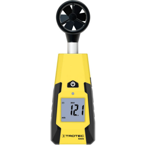 Trotec – Anémomètre à hélice BA06 – Écran rétroéclairé – Mesure vitesse vent en km/h, mph, m/s – Hélice magnétique pour faible consommation
