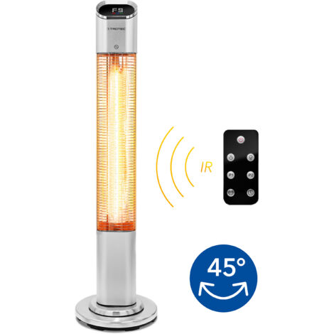 Trotec – Chauffage de terrasse infrarouge 2000W – Fonction oscillation 45° – Minuterie 24h – IP25 pour extérieur – Télécommande incluse