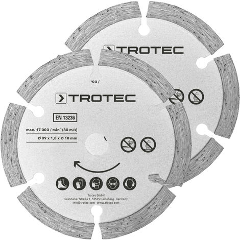 Trotec Set de 2 lames pour scie plongeante diamant Ø 89 mm