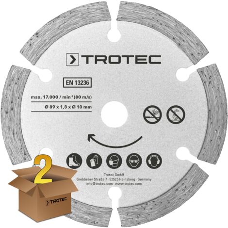 Trotec Set de 2 lames pour scie plongeante diamant Ø 89 mm