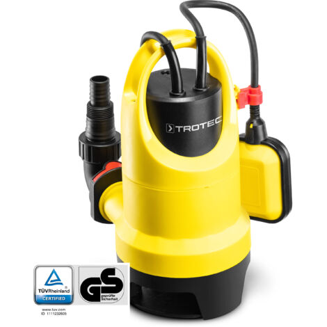 Trotec – Pompe submersible pour eaux usées – Débit 7500L/h – Hauteur de refoulement 5m – Granulométrie 25mm – IPX8 étanche jusqu'à 7m