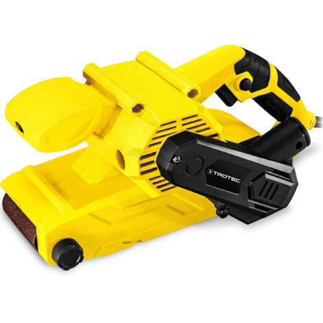 Trotec – Ponceuse à bande 900W – Vitesse réglable 120-380m/min – Pour ponçage bois, métal et plastique – Système de centrage automatique
