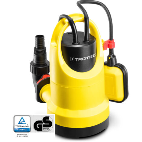 Trotec – Pompe de relevage immergée 400W – Débit 7300l/h – Hauteur de refoulement 7,5m – Aspiration à plat 5mm – IPX8 pour eaux claires