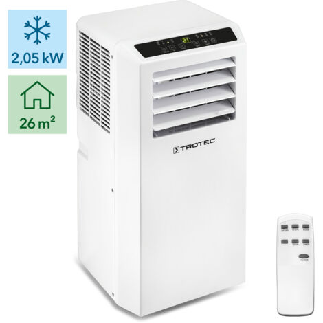 Climatiseur Mobile TROTEC PAC 2015 E - 2,1 KW (7200 BTU), 3 En 1 : Froid, Ventilation, Déshumidification, Pour Pièce Jusqu'à 65 M³