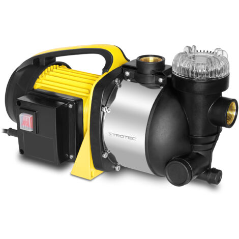 Trotec – Pompe de surface 3500 l/h 1000 W – Refoulement 4,2 bar – Hauteur 42 m – Aspiration 7 m – Pour fûts de pluie et citernes (1/5)