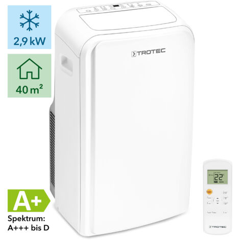 Climatiseur mobile TROTEC PAC 3000 X A+ 10.000 Btu/h 2,9 kW - Classe A+ - 3 en 1 : refroidissement, ventilation, déshumidification