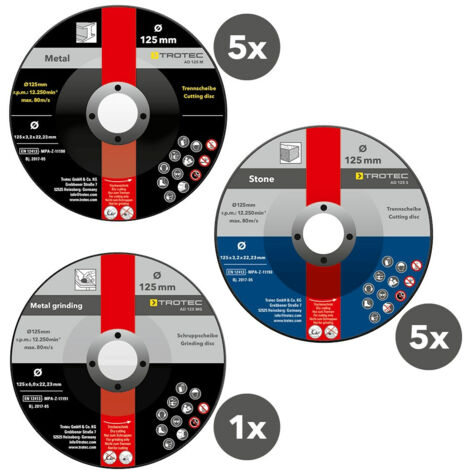 Trotec Set de disques à tronçonner et dégrossir (11 pièces)