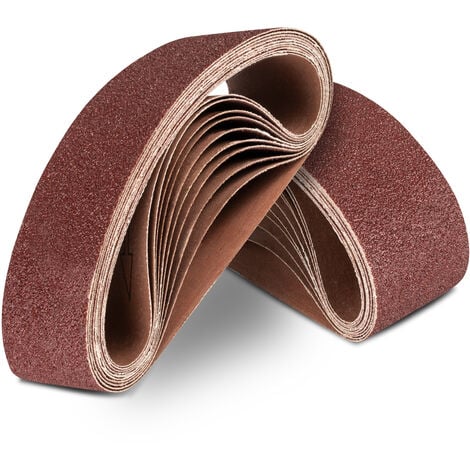 Set de papier abrasif à bande 10 pièces 457 x 75 mm TROTEC - 40 60 80 100 120 150