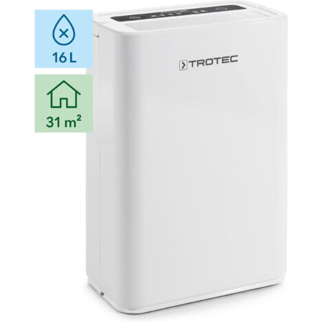 Trotec – Déshumidificateur 31m² – Déshumidification 110m³/h – Hygrostat automatique – Mode séchage textile – Filtre à air accessible - TTK 52 E
