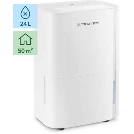 Trotec – Déshumidificateur électrique portable 24l/j pour 50m² – Hygrostat intégré – Débit d'air 170m³/h – Filtre lavable anti-bactérien - TTK 66 E