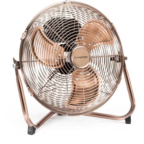 Trotec – Ventilateur sur pied 37W – 3 vitesses réglables – Diamètre 30cm – Fixation murale ou plafond – Design en métal cuivre