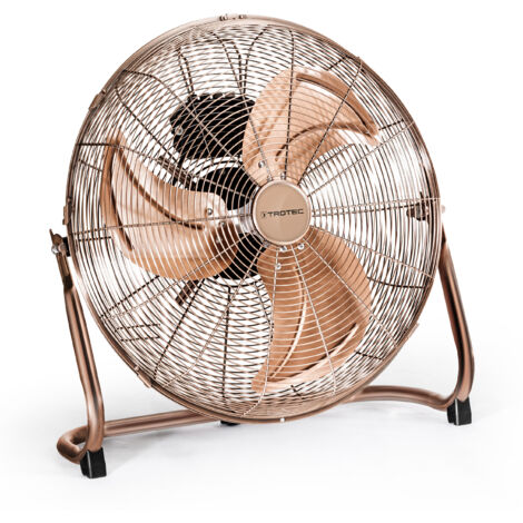Trotec – Ventilateur sur pied 100W – 3 vitesses – Diamètre 45cm – Grilles métalliques cuivre – Axe inclinable 110° – Pieds anti-dérapants