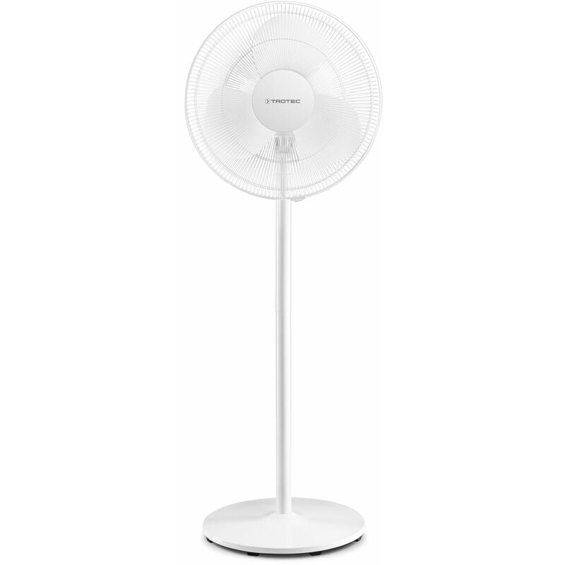 Trotec Ventilador De pie diseño tve 23 ssilencioso 50 wblancoajustable en altura 3 velocidades ventilaciónoscilación 80° base