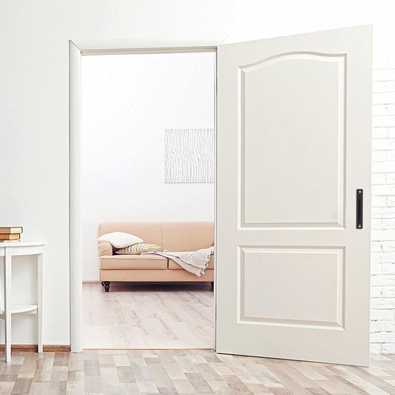 Uxcell 2Pcs Barn Door Handles 128mm Hole Center - Aluminum Alloy Sliding Gate Pull Handles - Silver