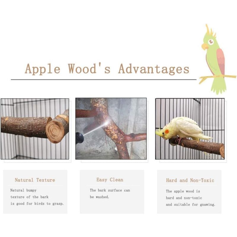 Altalena Per Uccelli In Legno Naturale - Con Campana Per Pappagalli - Foto 7