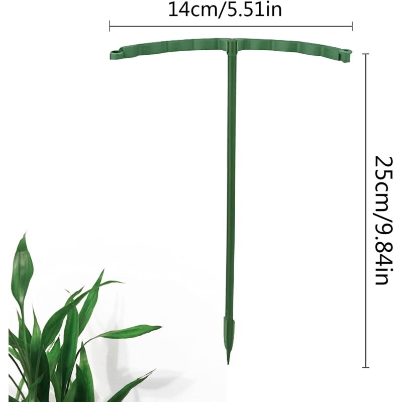 12 Pack Plant Support Stakes - 15.7 Inch Metal Stem Supports With Clips For Flowers & Vegetables