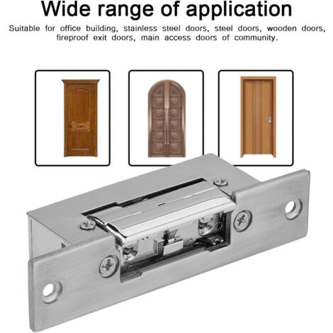 DC12V Electric Strike Door Lock, Narrow Door Electric Strike Lock for All Kinds of Doors