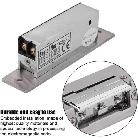 DC12V Electric Strike Door Lock, Narrow Door Electric Strike Lock for All Kinds of Doors