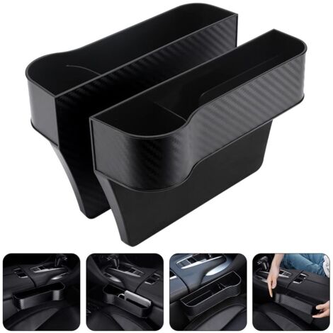 2pcs Seat Storage Box with Cup Holder Side Center Console Additional Pockets Car Accessories
