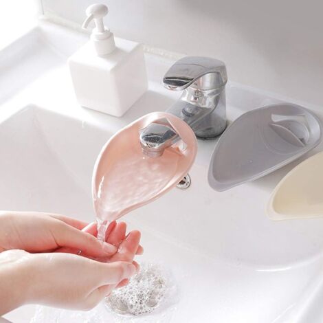 3 Faucet Extender for Sink, Kids Faucet Extender, Plastic Faucet Extender, Faucet Extender, Sink Handle Extender for Children, Babies, Bathroom, Kitchen Sink (Pink, Gray, Beige)