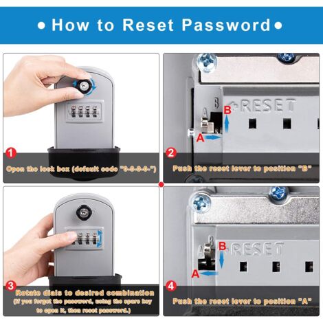 Secure Large Key Box with Code and Emergency Keys, Wall Mounted Key Box ...