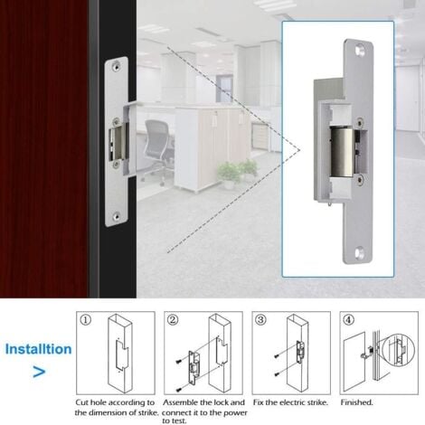 12 V DC access control, fail-safe, NC, slim door opener for access control electric locks (NC lock).，150mm28mm)