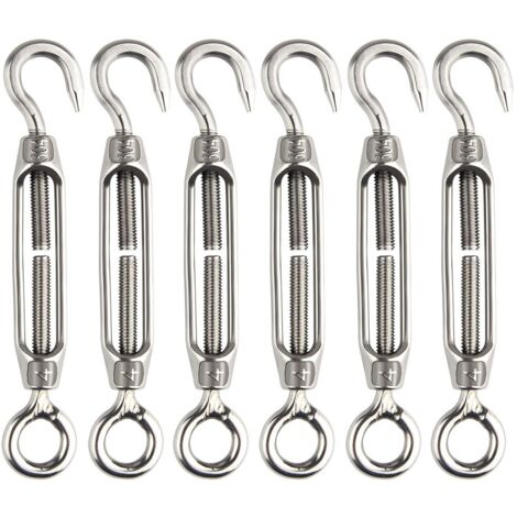 Pieces Wire Turnbuckle, Turnbuckle, M4 Stainless Steel, Adjustable Turnbuckle, Hook and Eye Set, Robust (1/5)
