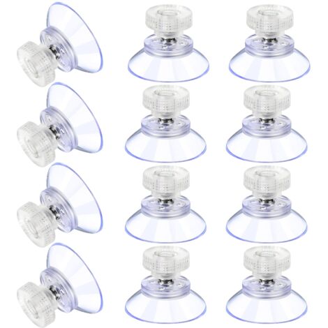 12 Large Suction Cups, Plastic Suction Cup, Transparent Anti-Collision Suction Cup, Rubber Screw Nut, Metal Suction Cup, Strong Transparent PVC Replacement with Screw Nut (25M5-6)