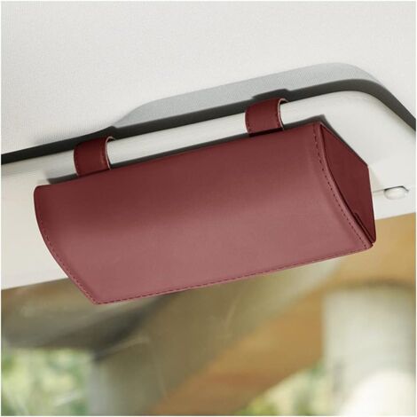Car Glasses Case, Eyeglasses Storage Box, Sunglasses Box with Magnetic Function, for Car, SUV, RV, Truck, Wine Red (1/5)